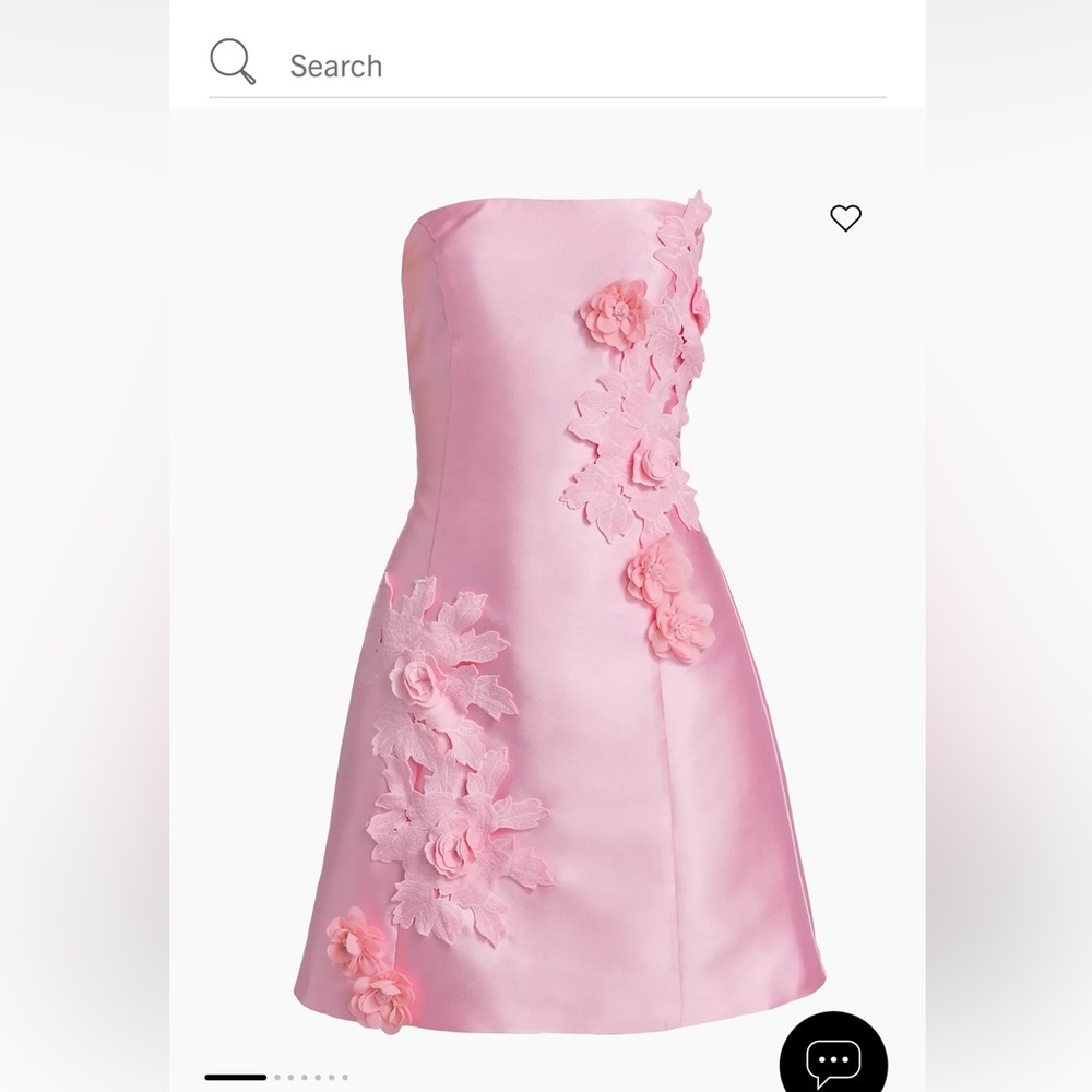 Elliatt Walter Floral Appliqué Satin Minidress